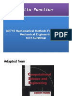 Delta Function: ME710 Mathematical Methods For Engineers Mechanical Engineering NITK Surathkal