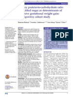 Dietary Protein-To-Carbohydrate Ratio and Added Sugar As Determinants of Excessive Gestational Weight Gain: A Prospective Cohort Study