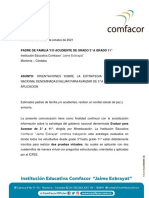 2021 - 3° A 11° - Circular Sobre Proceso de Aplicación Evaluar para Avanzar