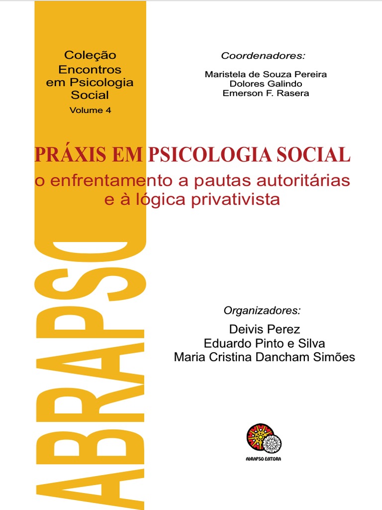Ebook Práxis em Psicologia Social PDF Psicologia Social Sociologia foto
