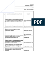 Cronograma III Ciclo de Conferencias y IV Simposio de Semilleros de Investigación Mesa 3