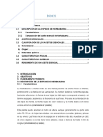 Análisis de la composición química del aceite esencial de hierbabuena