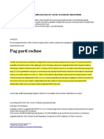 Pag Parti Escluse: 2. The Implication of Covid-19 Across Industries