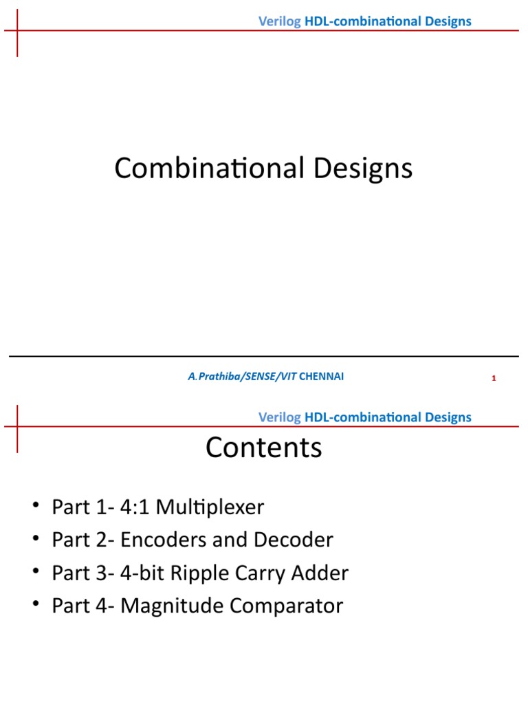 Combinational Designs: Verilog | PDF | Computer Programming ...