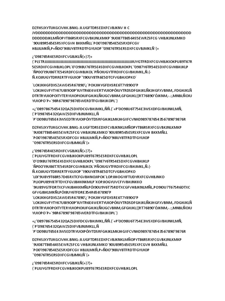 Random Character Sequence Document | PDF