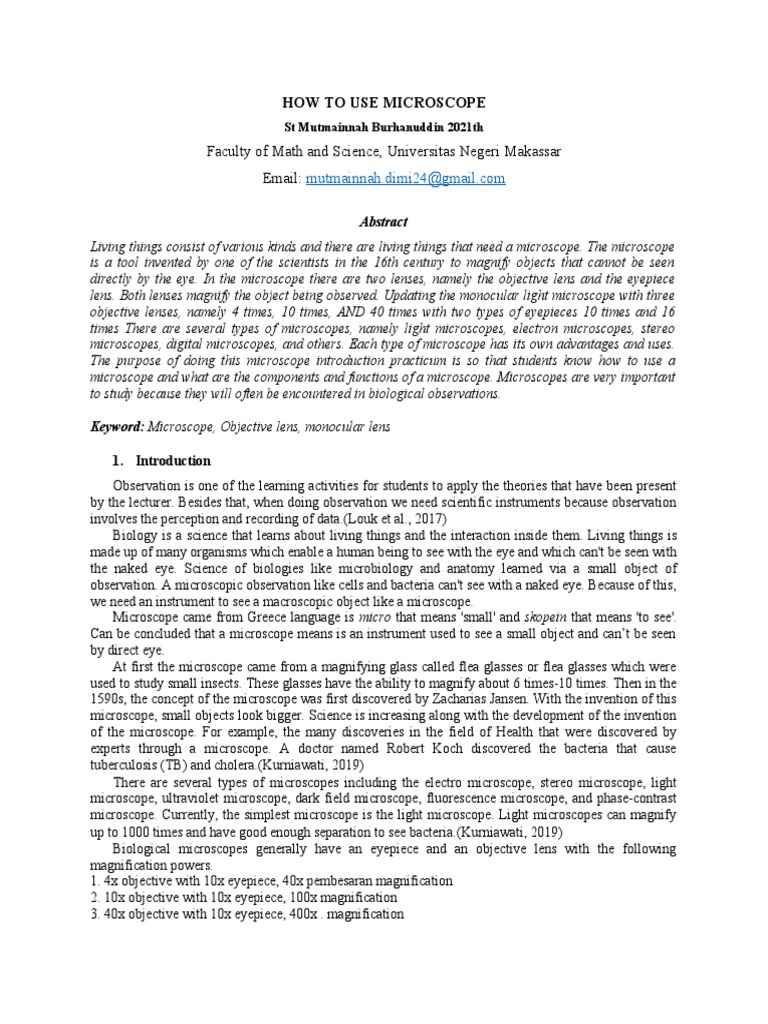 How To Use Microscope | PDF | Optics | Laboratory Techniques
