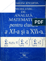 Popa, Eugen - Probleme de Analiză Matematică Pentru Clasele A XI-A Şi A XII-A-Editura Moldova (1993)