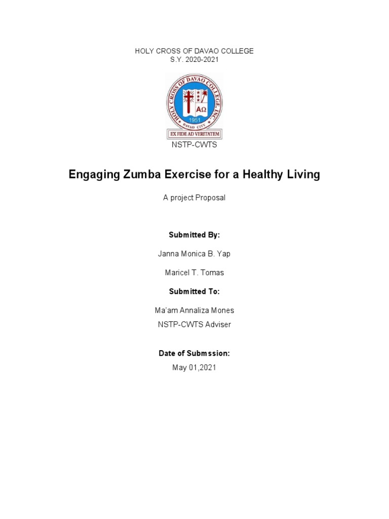 Zumba Project Proposal for Healthy Living | PDF | Mental Health ...