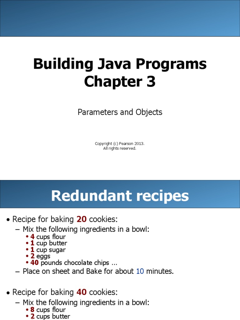 Building Java Programs: Parameters and Objects | PDF | Parameter ...