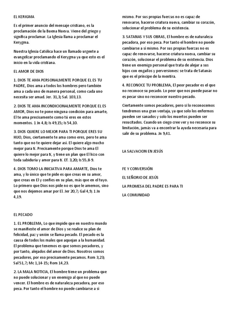 El Kerigma Pdf Pecado Amor