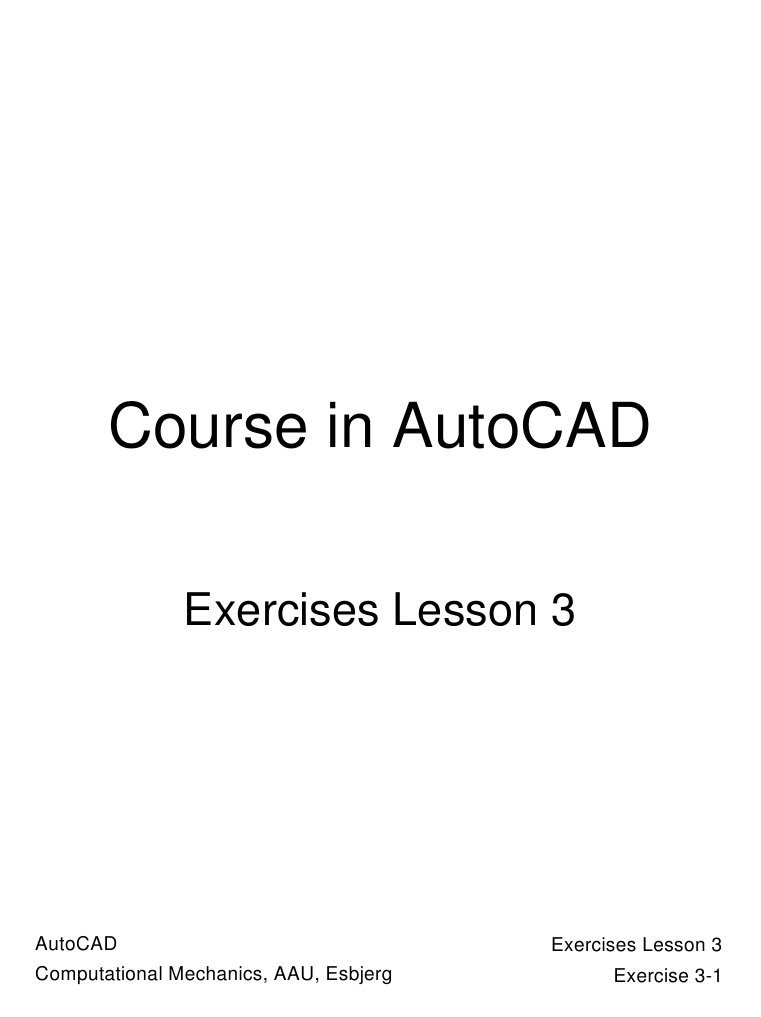AutoCAD Exercises for Lesson 3 | PDF | Teaching Methods & Materials