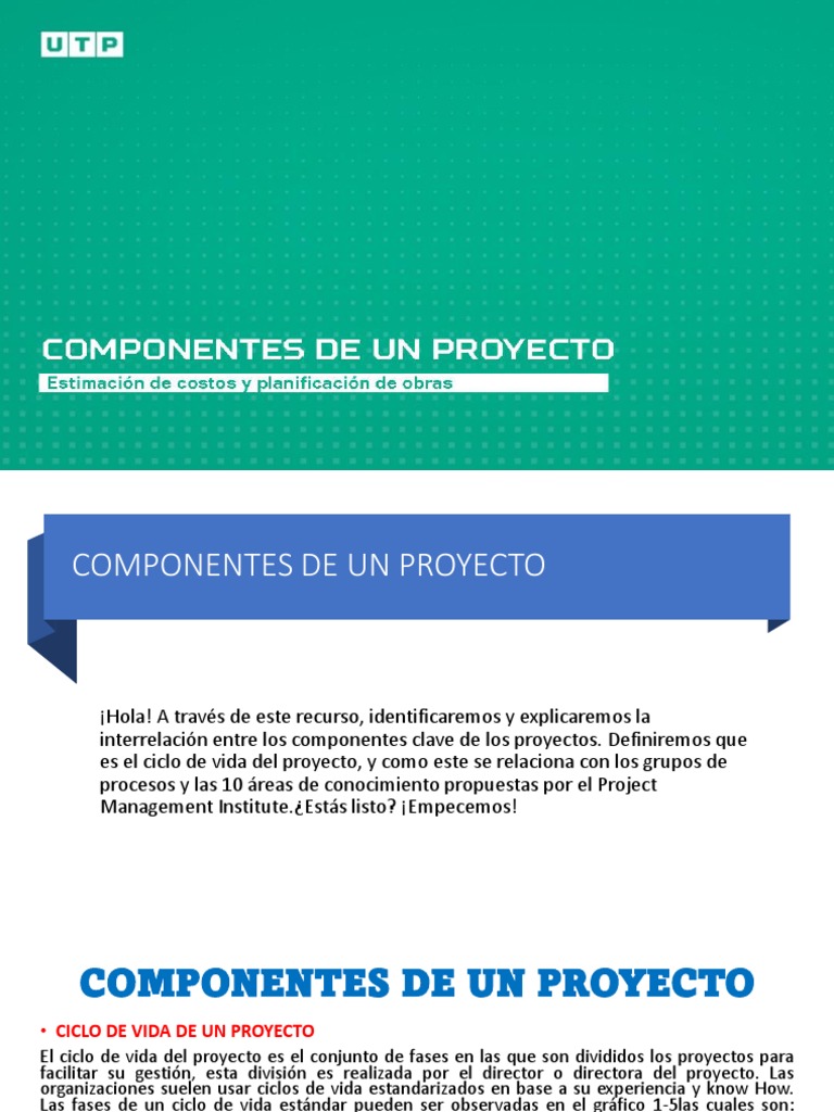 Componentes Clave de un Proyecto | PDF | Planificación | Calidad ...