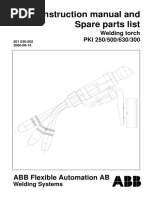 Instruction Manual and Spare Parts List: Welding Torch PKI 250/500/630/300