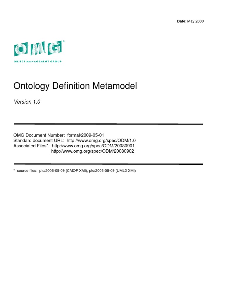 ODM - Ontology Definition Metamodel (OMG) | PDF | Resource Description ...