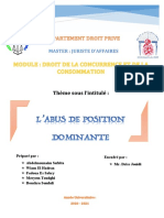 L'abus de Position Dominante Au Droit Marocain