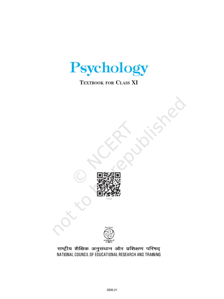 Psychology Class 11 PDF Psychology Science