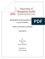 Department of Management Studies,: Nalsar University