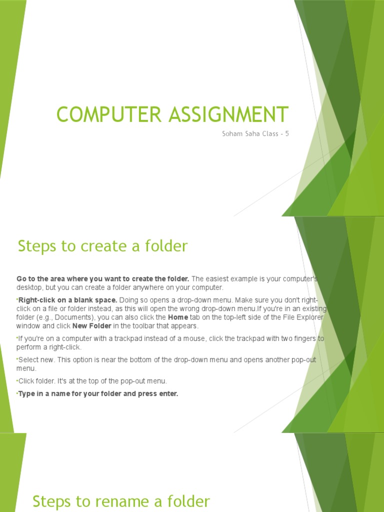 Computer Assignment: Soham Saha Class - 5 | PDF