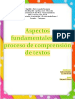 Aspectos fundamentales del proceso de comprensión de textos.