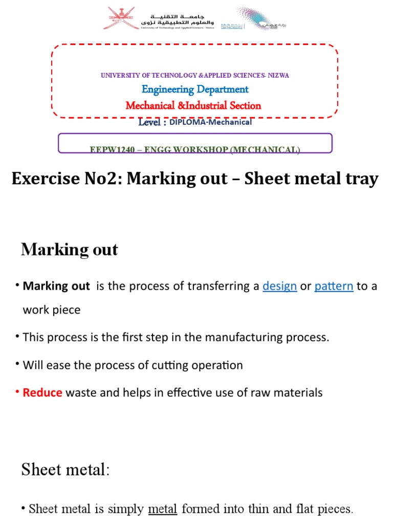 Marking Out Techniques for Sheet Metal | PDF | Sheet Metal | Hammer