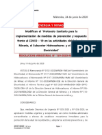 Modifican protocolo sanitario COVID-19 para minería, hidrocarburos y electricidad