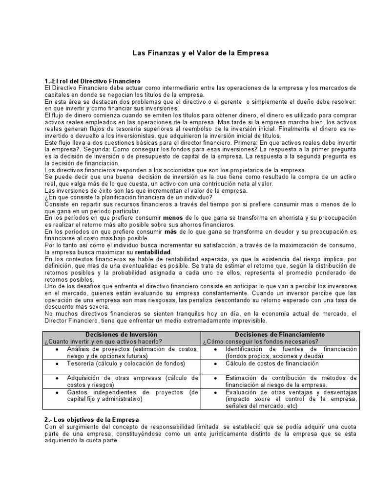 Valor de Las Empresas | PDF | Flujo de caja descontado | Desviación ...