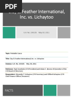 Clay & Feather International, Inc. vs. Lichaytoo, G.R. No. 193105