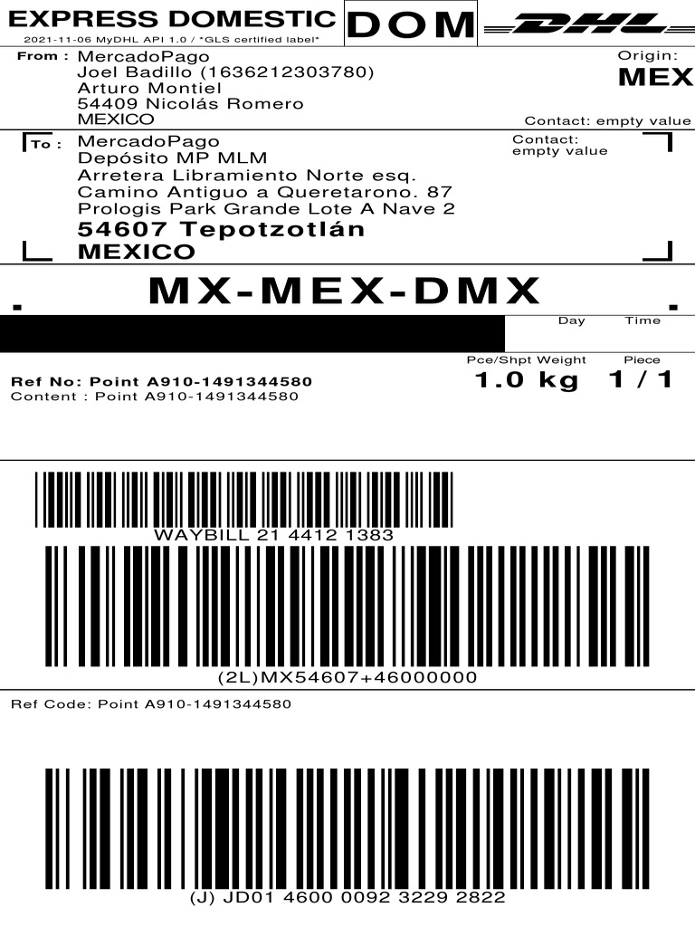 DHL Shipment to Prologis Tepotzotlán | PDF