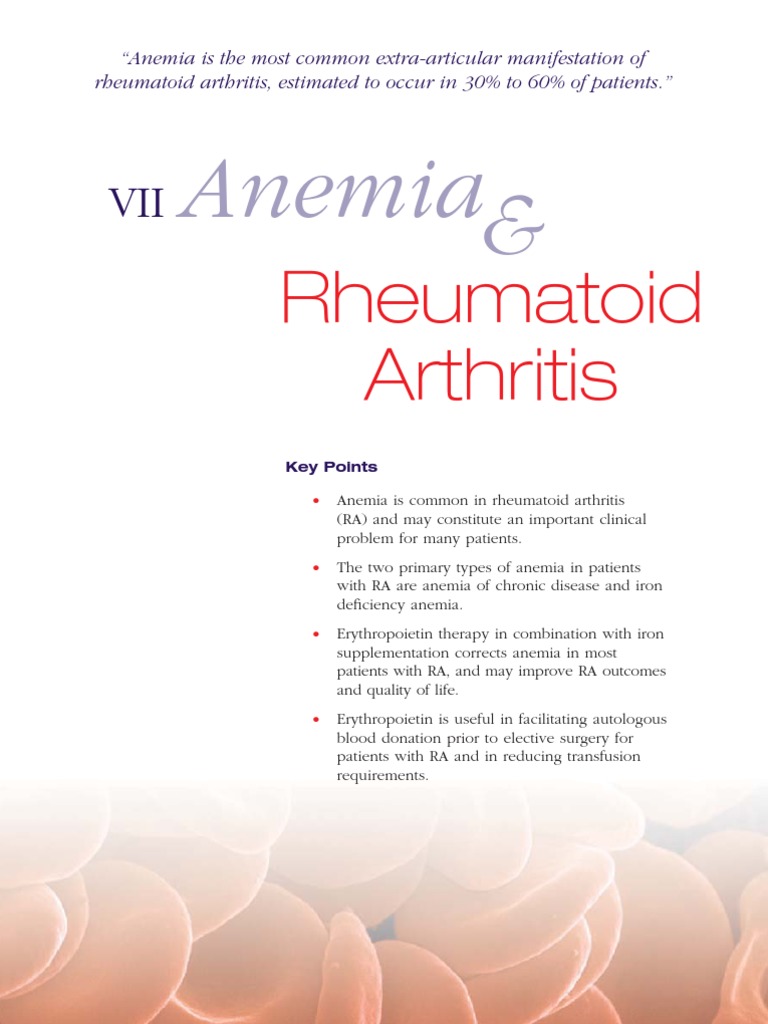 Anemia Rheumatoid Arthritis PDF Anemia Arthritis