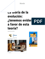 La Teoría de La Evolución - ¿Tenemos Evidencia A Favor de Esta Teoría - Enterarse