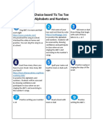 Choice Board Tic Tac Toe