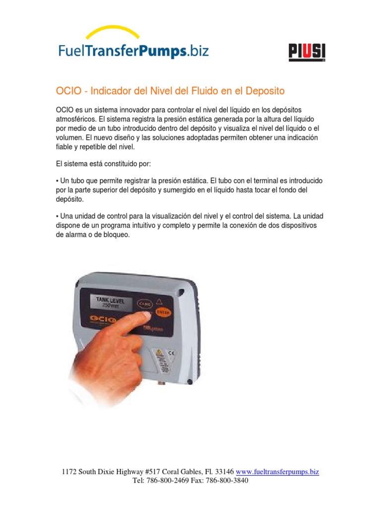 Sonda de nivel para depositos de gasoil. Sonda OCIO PIUSI