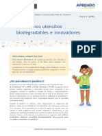 Elaboramos Utensilios Biodegradables e Innovadores: Experiencia de Aprendizaje Integrada 8 Educación para El Trabajo