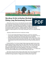 Bersikap Kritis Terhadap Ideologi Dan Gaya Hidup Yang Berkembang Dewasa Ini