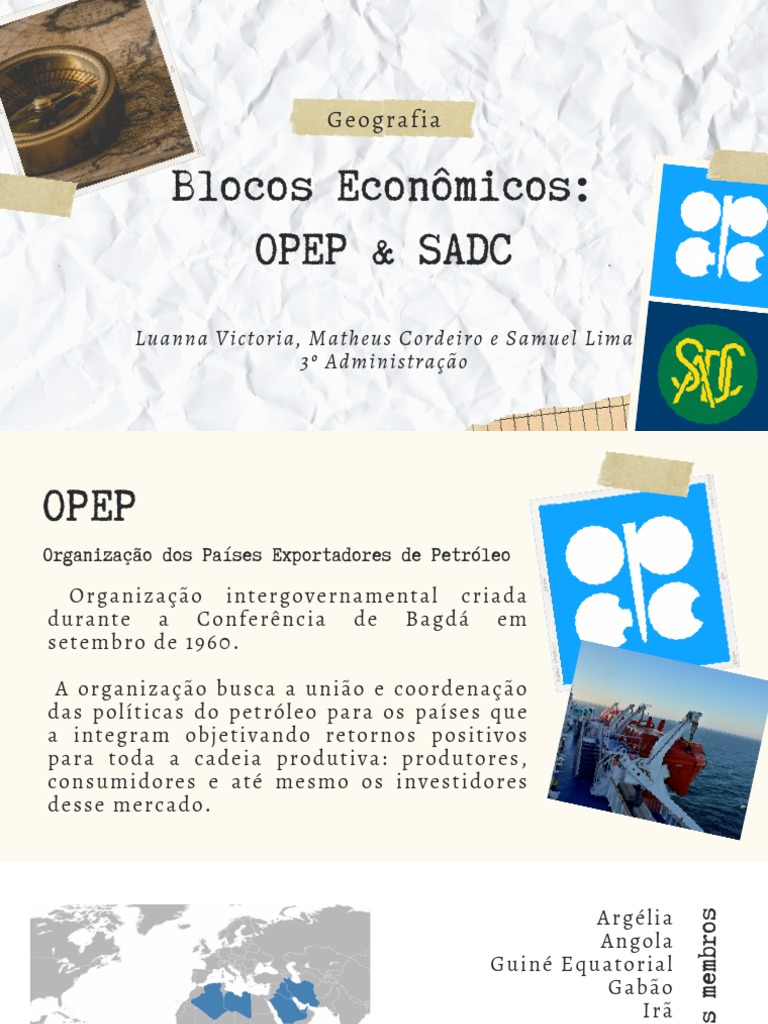 OPEP e SADC: Blocos Econômicos em Foco | PDF | Opec | África