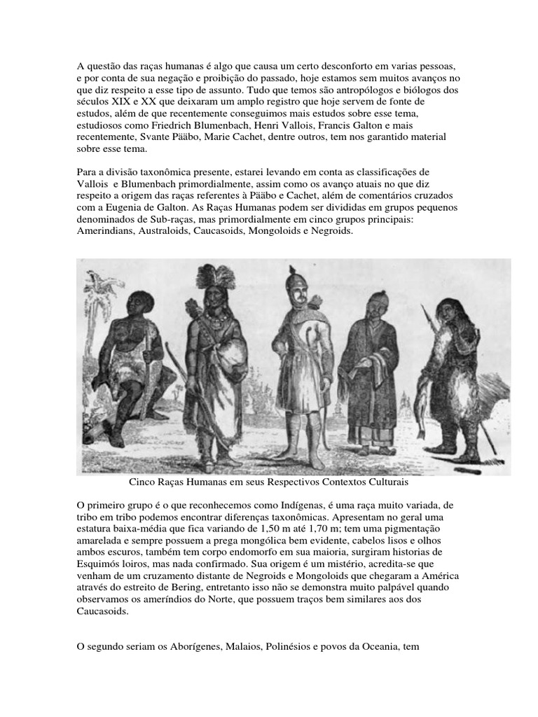 As Raças Humanas | PDF | Raça (categorização humana)