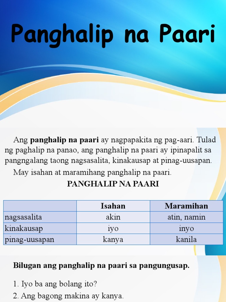 Panghalip Na Paari | PDF