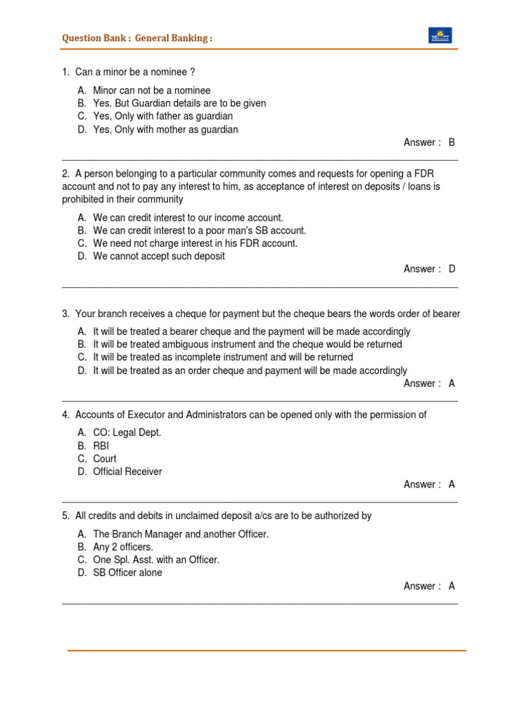 General Banking Knowledge | PDF | Banks | Cheque
