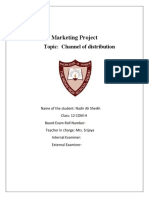 Marketing Project: Topic: Channel of Distribution