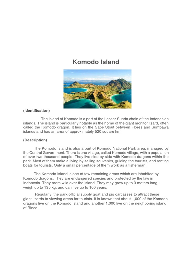 Text Deskriptive Komodo Island | PDF