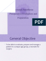 Neonatal Anesthesia Preoperative Evaluation and Preparation