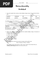 Thermochemistry Worksheet 1