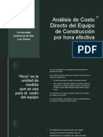 Análisis de Costo Directo Del Equipo de Construcción