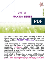 Unit 2 - Makinng Sense