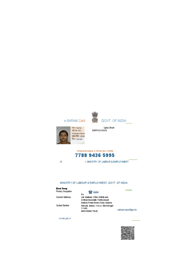 e-SHRAM Card for Artists | PDF