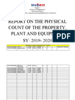 Report On The Physical Count of The Property, Plant and Equipment SY: 2019-2020