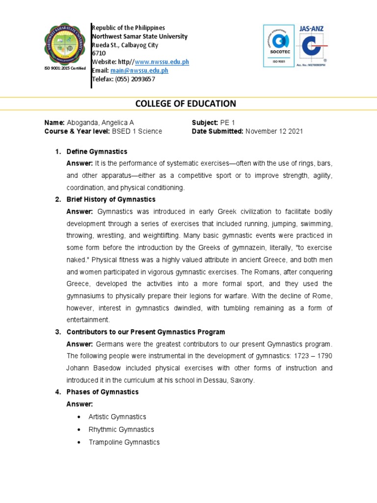 College of Education: WWW - Nwssu.edu - PH Main@nwssu - Edu.ph | PDF