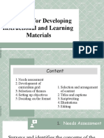 Guidelines For Developing Instructional and Learning Materials