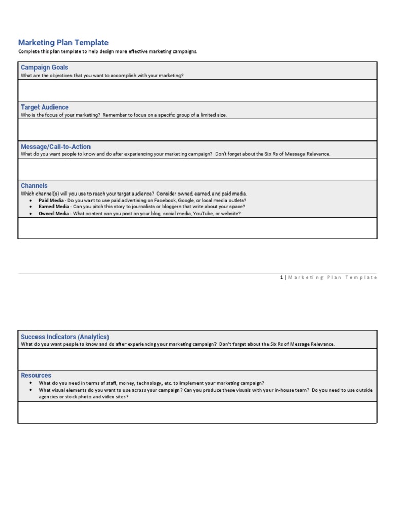 Marketing Plan Guide for Marketers | PDF