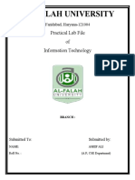 Al-Falah University: Practical Lab File of Information Technology